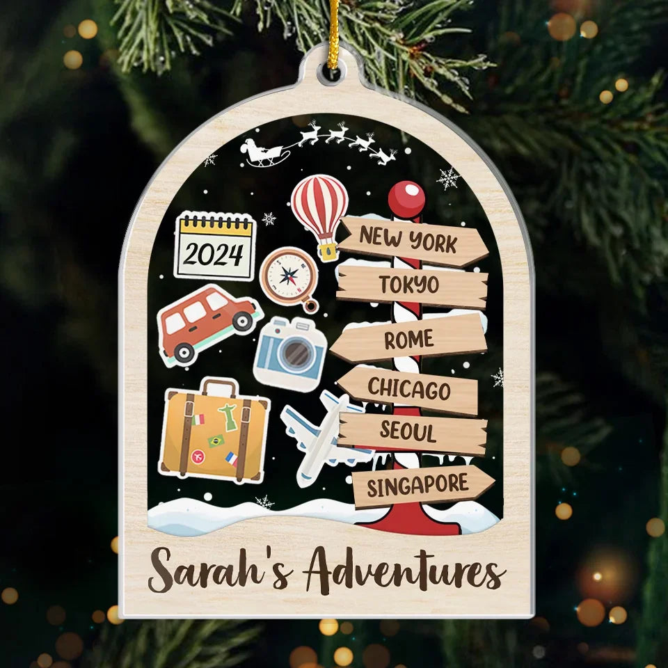 Make Every Trip An Adventure To Remember - Travel Personalized Custom Ornament - Acrylic Custom Shaped - Christmas Gift For Family Members, Gift For Adventure Travel Lovers