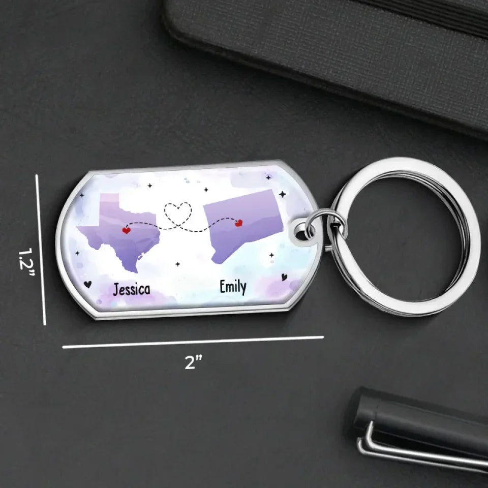 A True Friendship Is A Journey Without End - Bestie Personalized Custom Keychain - Gift For Best Friends, BFF, Sisters