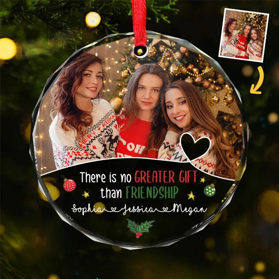 Custom Photo We Are Besties For Life - Bestie Personalized Custom Circle Glass Ornament - Christmas Gift For Best Friends, BFF, Sisters