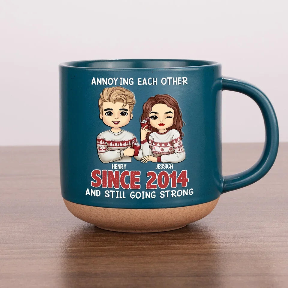 Annoying Each Other Forever - Couple Personalized Custom Printed Pottery Mug - Gift For Husband Wife, Anniversary