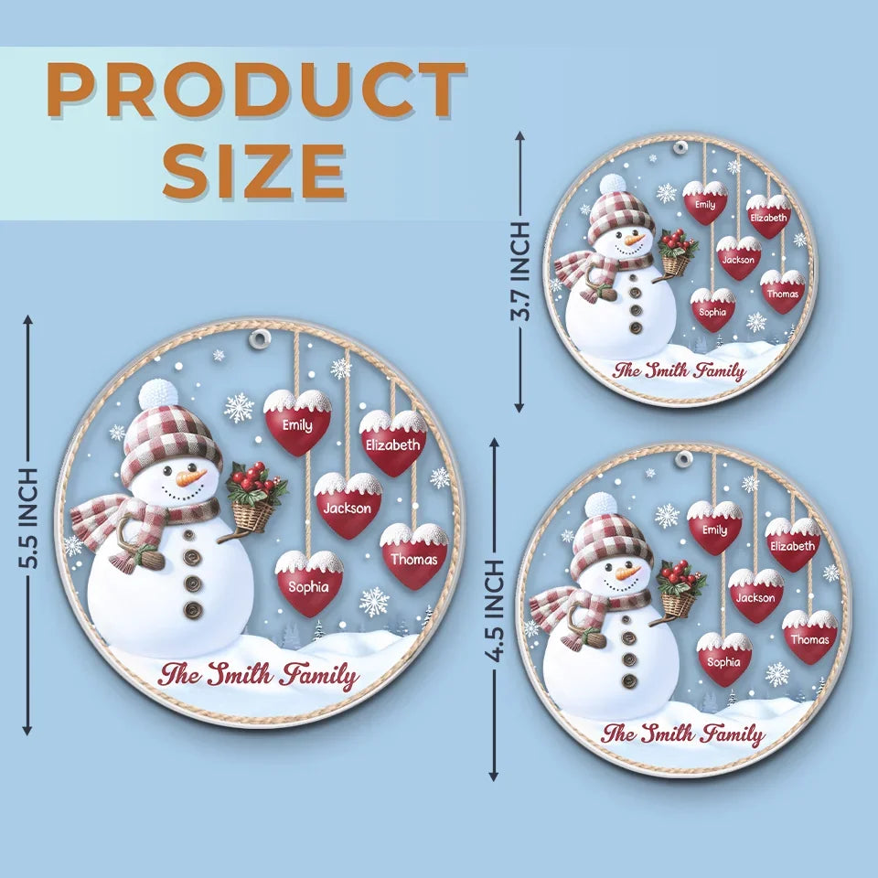Grateful To Be Blessed With Such A Wonderful Family - Family Personalized Custom Ornament - Acrylic Custom Shaped - Christmas Gift For Family Members