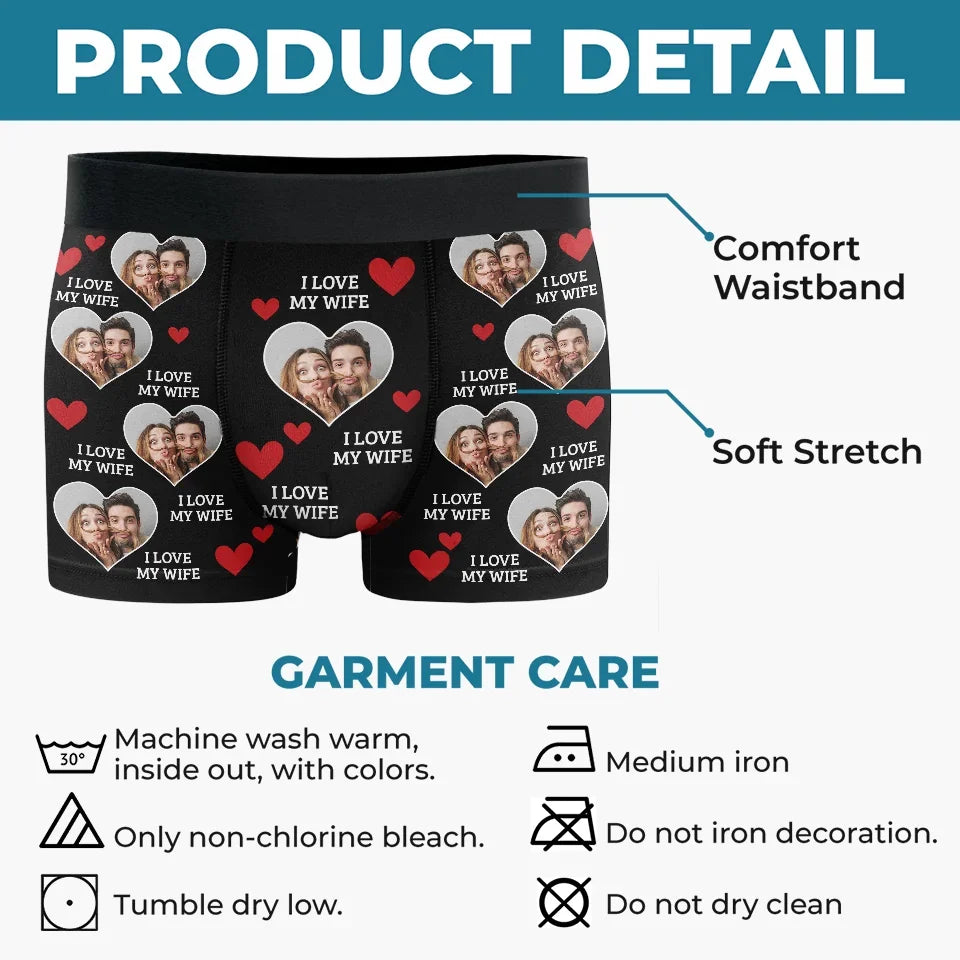 Custom Photo With Your Smile Everything Feels Possible - Couple Personalized Custom Boxer Briefs, Men's Boxers - Gift For Husband Wife, Anniversary