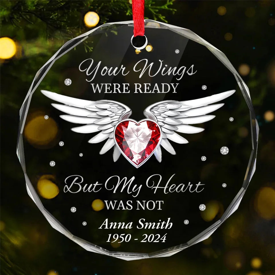 You May Be Gone, But You Will Always Remain In Our Hearts - Memorial Personalized Custom Circle Glass Ornament - Sympathy Gift For Family Members