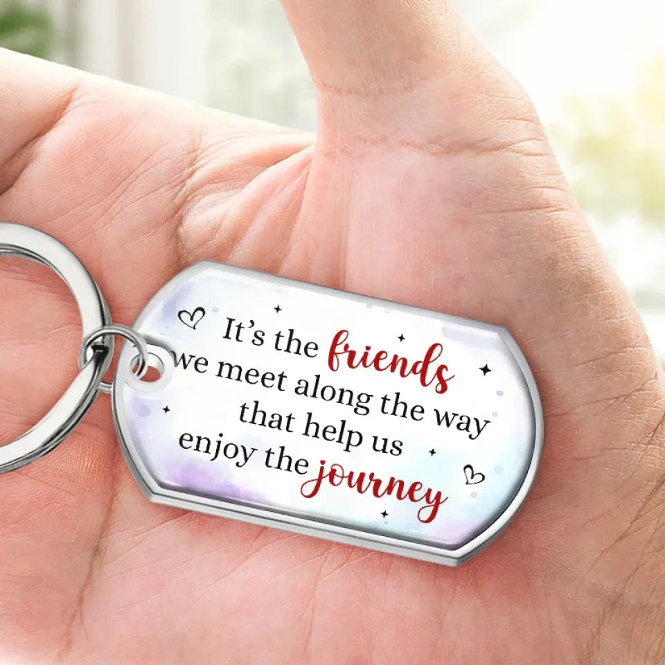 The Language Of Friendship Is Not Words But Meanings - Bestie Personalized Custom Keychain - Gift For Best Friends, BFF, Sisters