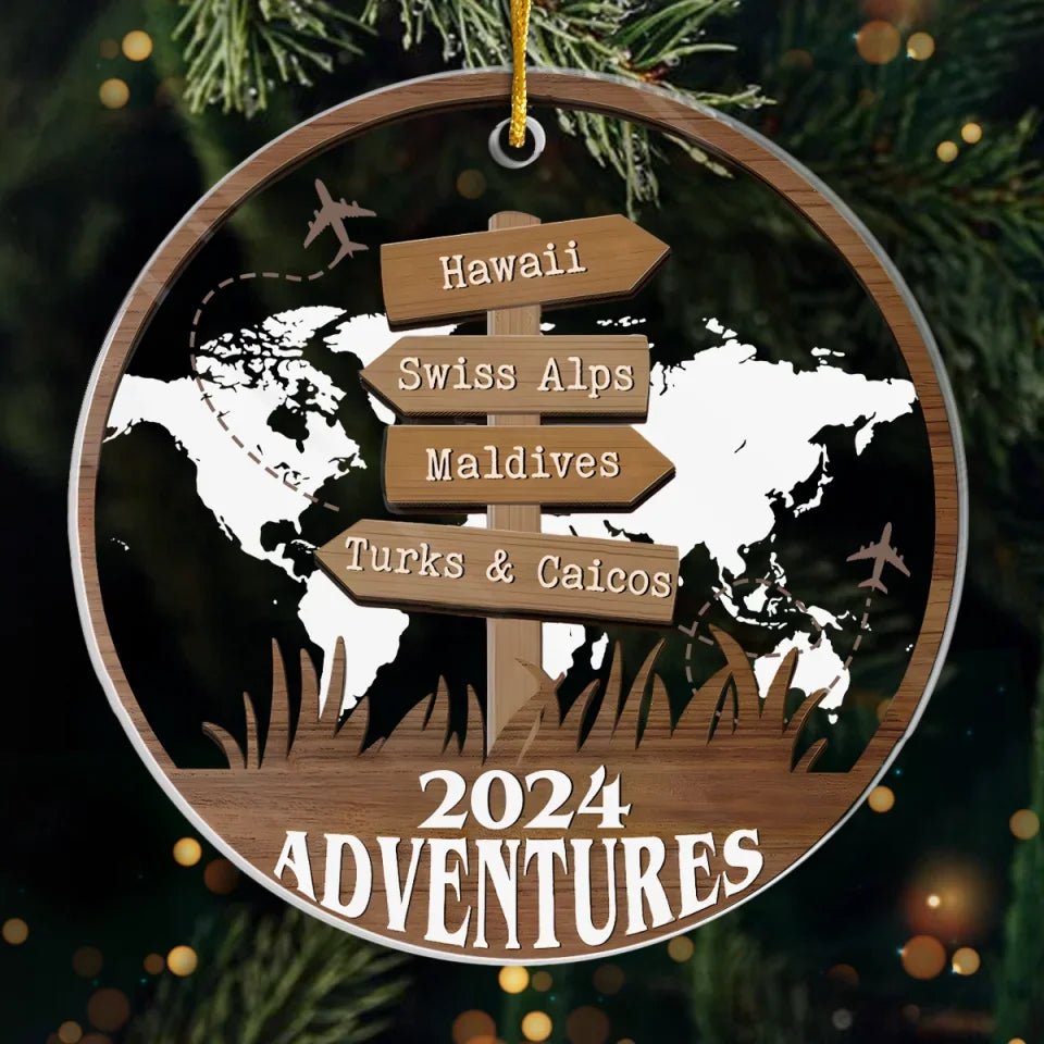 Travel Far And Make Memories That Last - Travel Personalized Custom Ornament - Acrylic Custom Shaped - Christmas Gift For Family Members, Gift For Adventure Travel Lovers