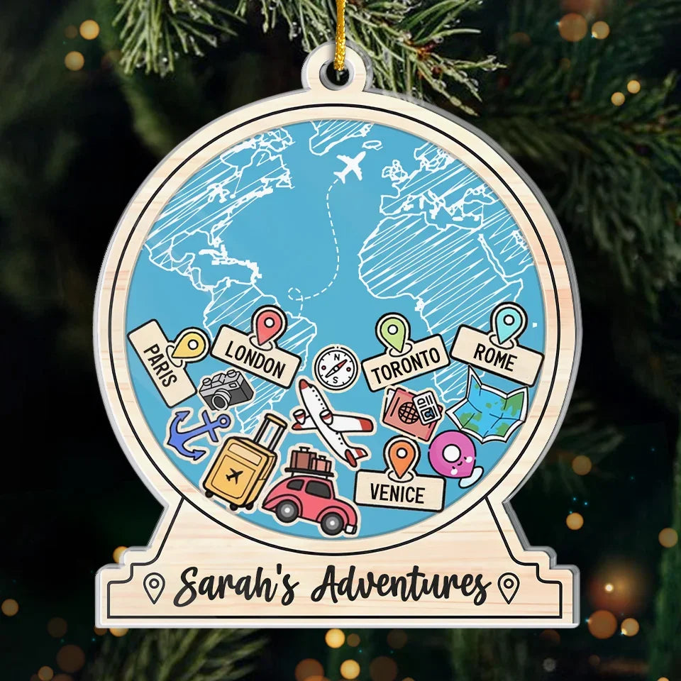 The Journey Itself Is My Home - Travel Personalized Custom Ornament - Acrylic Custom Shaped - Christmas Gift For Family Members, Gift For Adventure Travel Lovers