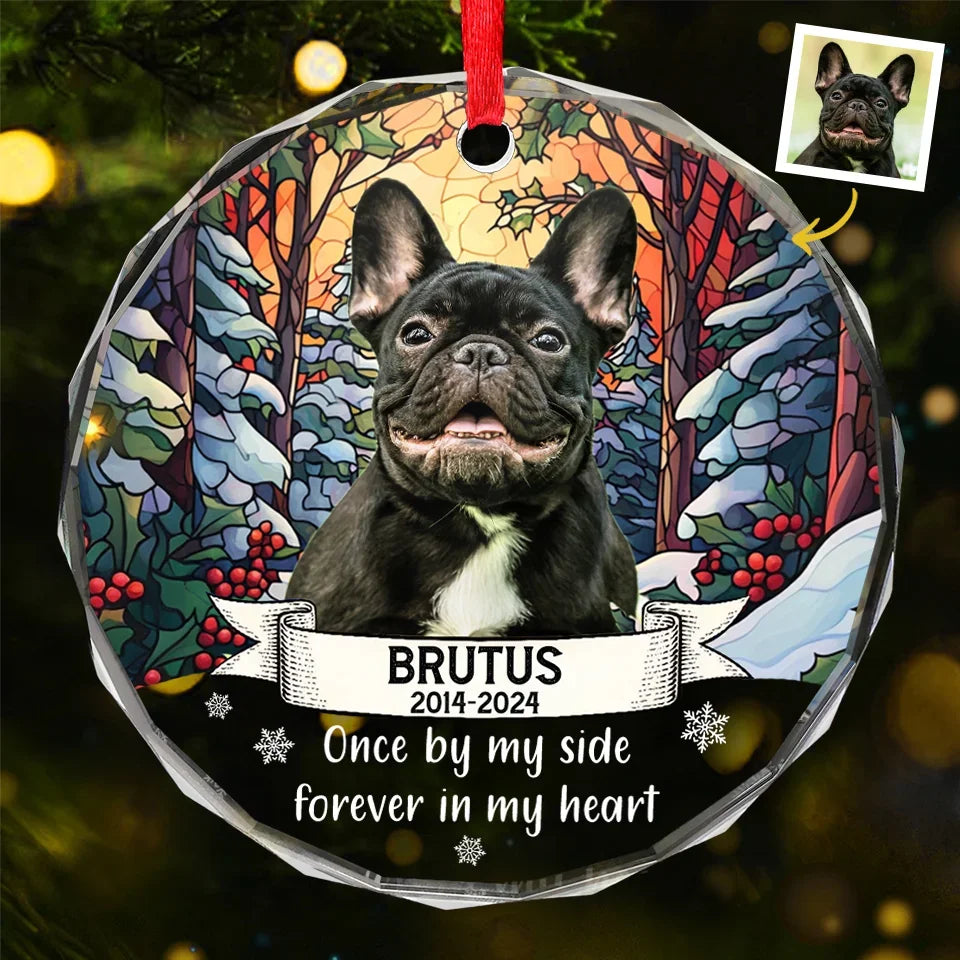 Custom Photo You Were More Than A Pet, You Were Family - Memorial Personalized Custom Circle Glass Ornament - Sympathy Gift, Christmas Gift For Pet Owners, Pet Lovers