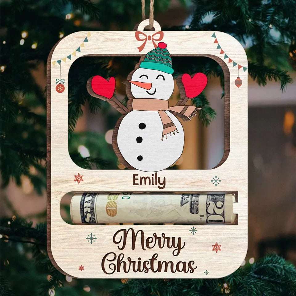 Family Makes Everything Better - Family Personalized Custom Ornament, Money Holder - Wood Custom Shaped - Christmas Gift For Family Members