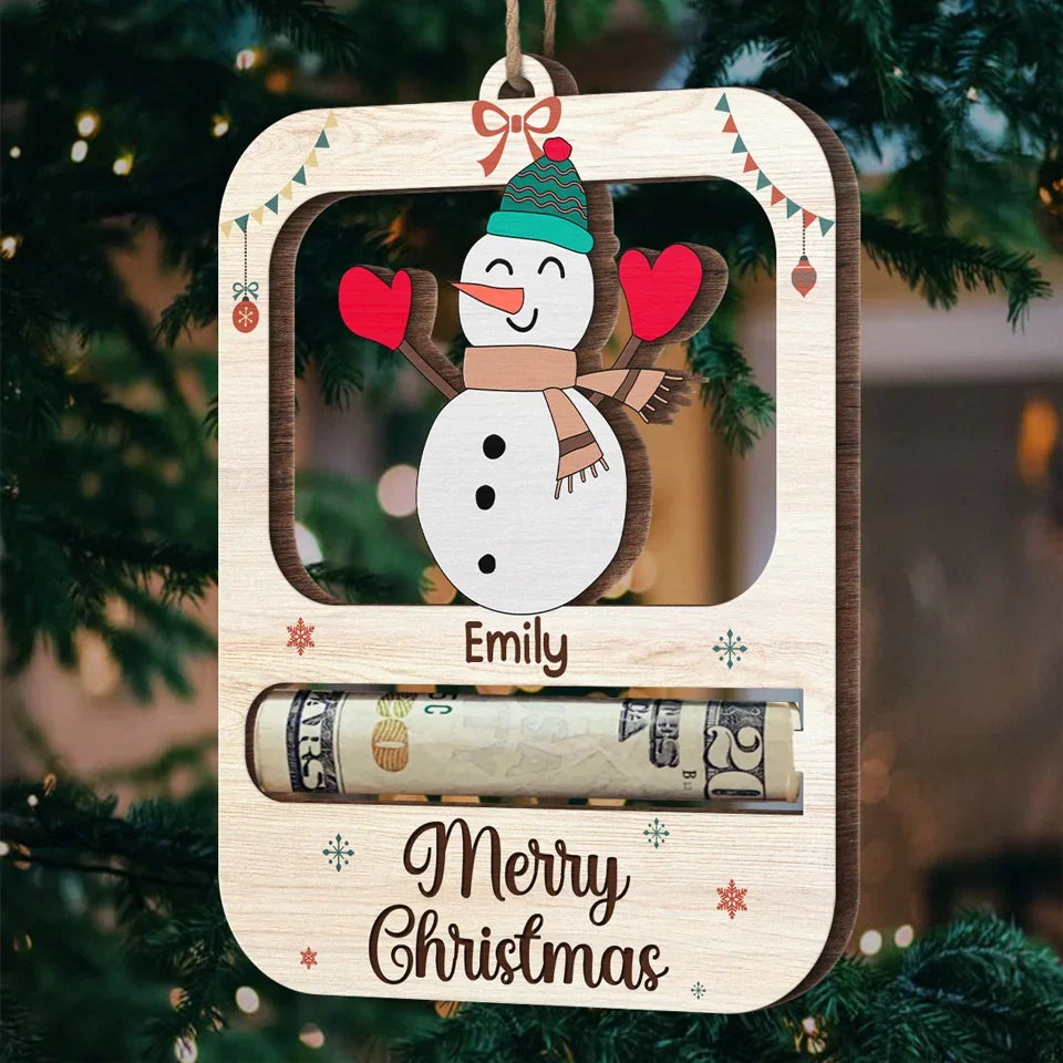 Family Makes Everything Better - Family Personalized Custom Ornament, Money Holder - Wood Custom Shaped - Christmas Gift For Family Members