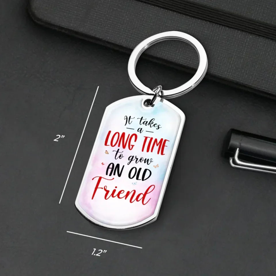 Blossoming Besties Forever - Bestie Personalized Custom Keychain - Gift For Best Friends, BFF, Sisters
