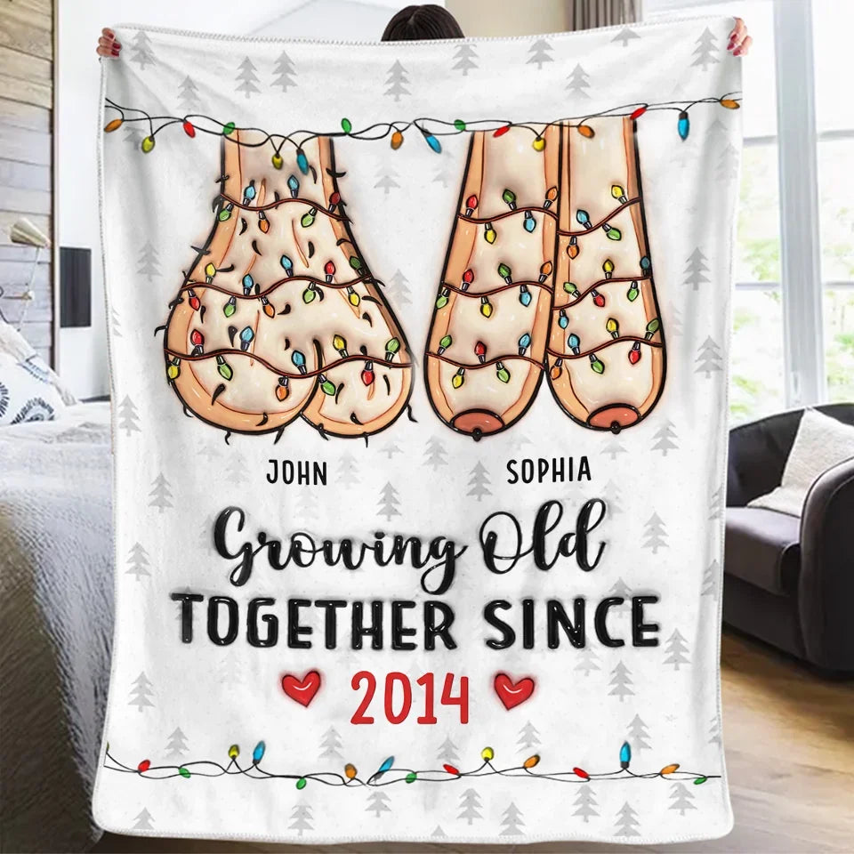 I Want To Spend The Rest Of My Life With You, Growing Old Together - Couple Personalized Custom 3D Inflated Effect Printed Blanket - Christmas Gift For Husband Wife, Anniversary