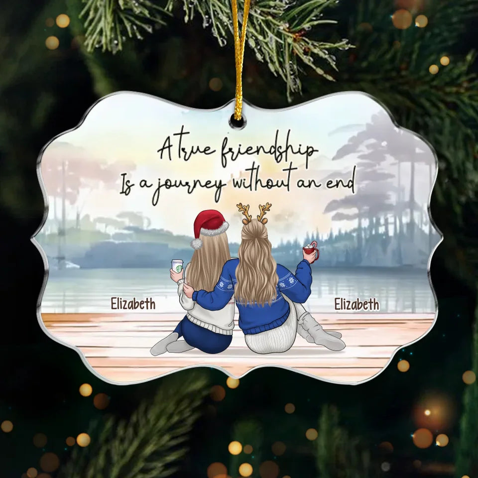 Friendship Is The Greatest Treasure Of All - Bestie Personalized Custom Ornament - Acrylic Benelux Shaped - Christmas Gift For Best Friends, BFF, Sisters