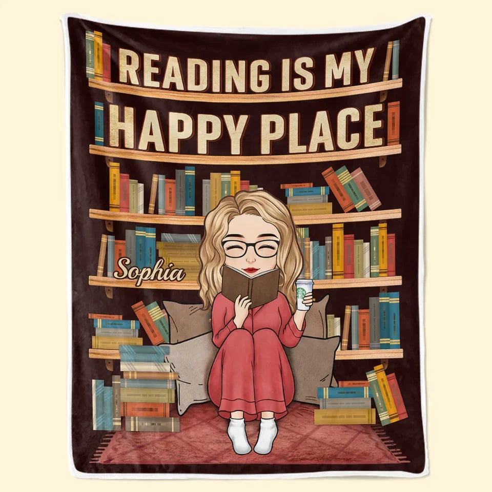 Just A Girl Who Loves Books - Personalized Custom Blanket - Gift For Book Lovers