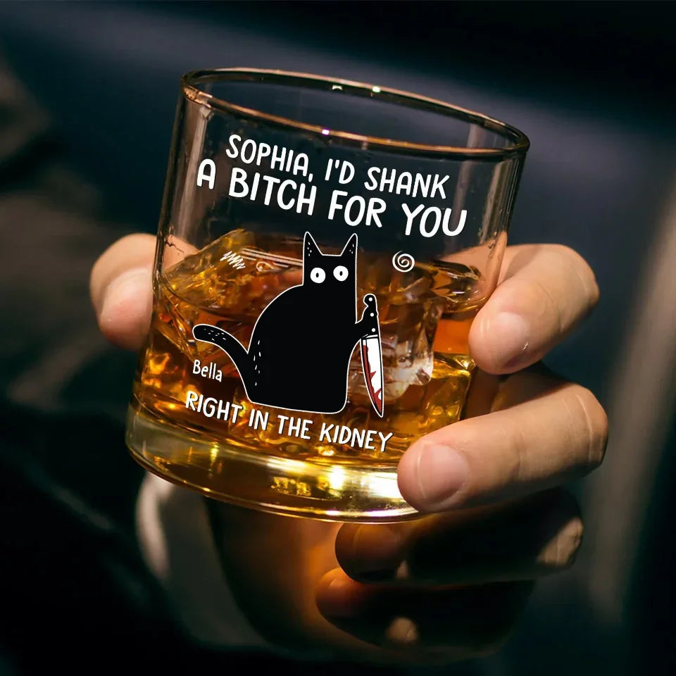 I'd Go To The Ends Of The Earth For You - Funny Personalized Custom Whiskey Glass - Christmas Gift For Best Friends, Sisters, Family Members, Coworkers