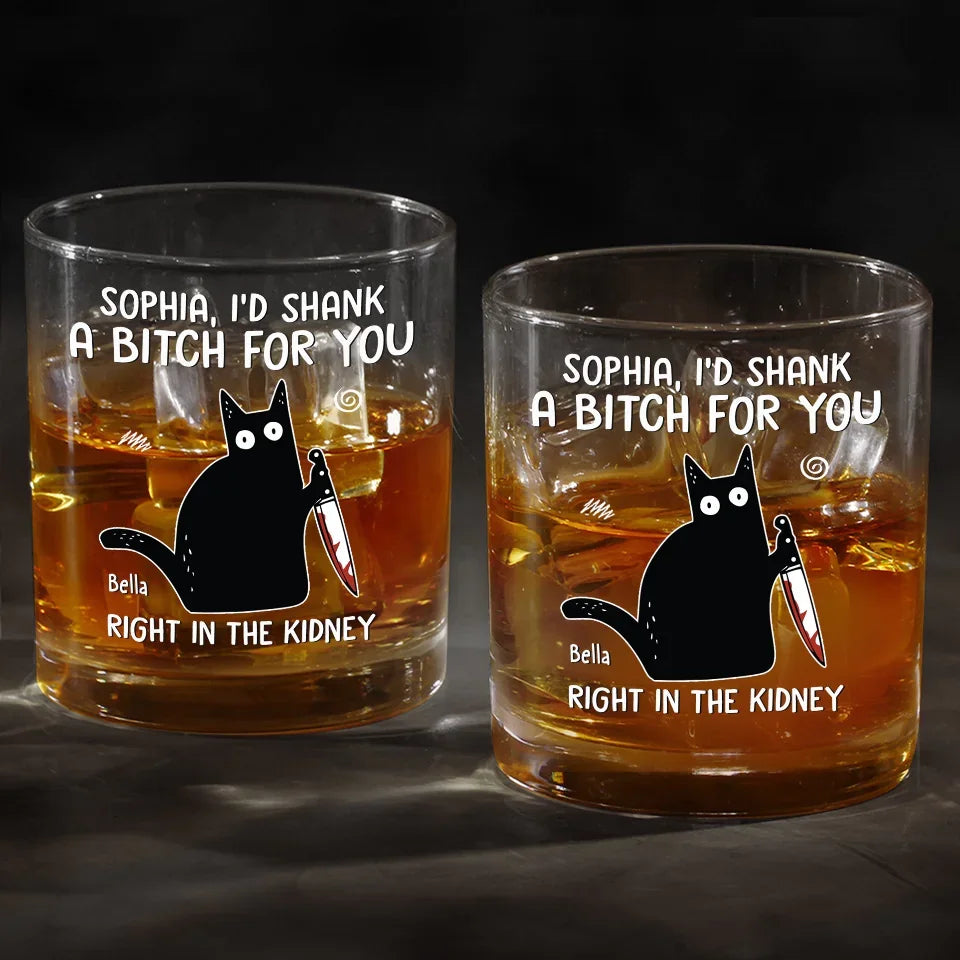 I'd Go To The Ends Of The Earth For You - Funny Personalized Custom Whiskey Glass - Christmas Gift For Best Friends, Sisters, Family Members, Coworkers