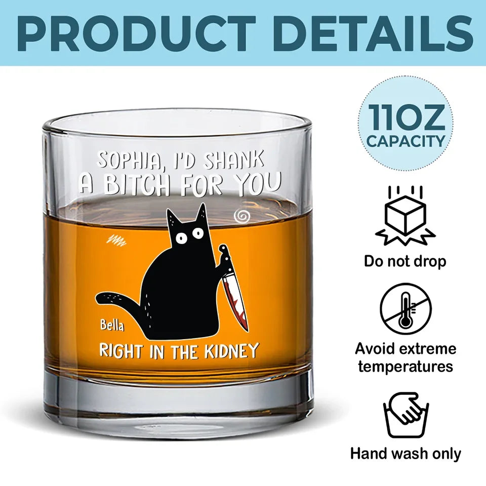 I'd Go To The Ends Of The Earth For You - Funny Personalized Custom Whiskey Glass - Christmas Gift For Best Friends, Sisters, Family Members, Coworkers