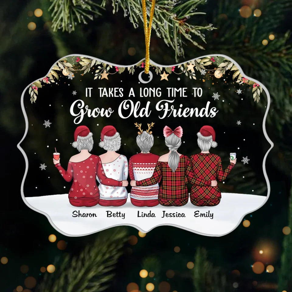 Christmas Magic Is In The Air - Bestie Personalized Custom Ornament - Acrylic Benelux Shaped - Christmas Gift For Best Friends, BFF, Sisters