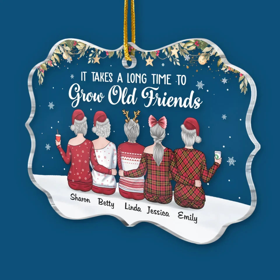 Christmas Magic Is In The Air - Bestie Personalized Custom Ornament - Acrylic Benelux Shaped - Christmas Gift For Best Friends, BFF, Sisters