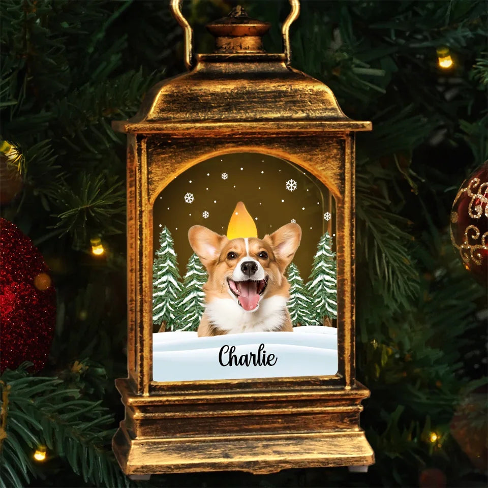 Custom Photo A Paw Print On My Heart - Memorial Personalized Custom Christmas Wind Lamp - Sympathy Gift, Christmas Gift For Pet Owners, Pet Lovers