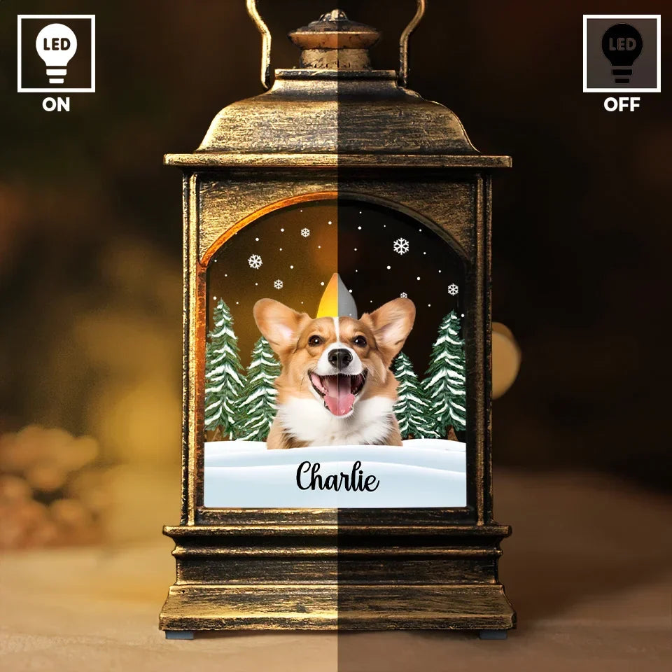 Custom Photo A Paw Print On My Heart - Memorial Personalized Custom Christmas Wind Lamp - Sympathy Gift, Christmas Gift For Pet Owners, Pet Lovers