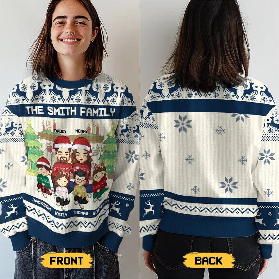 From Home To Home - Family Personalized Custom Ugly Sweatshirt - Unisex Wool Jumper - Christmas Gift For Family Members