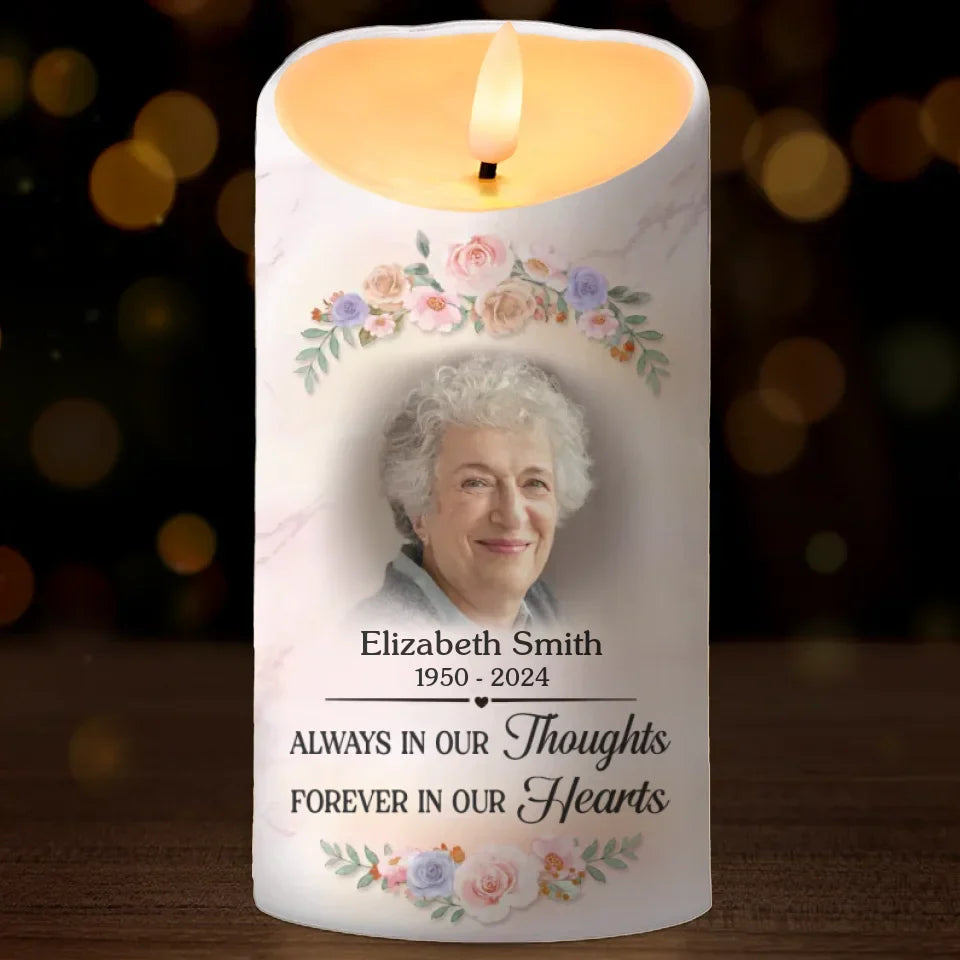 Custom Photo You Brought Joy To All Who Knew You - Memorial Personalized Custom LED Candle - New Arrival, Sympathy Gift, Christmas Gift For Family Members AMZ