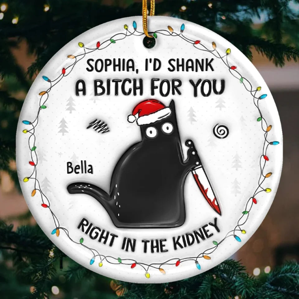 Life Is Too Short For Fake Friends - Friend Personalized Custom 3D Inflated Effect Printed Ornament - Ceramic Round Shaped - Christmas Gift For Best Friends, Sisters, Family Members, Coworkers