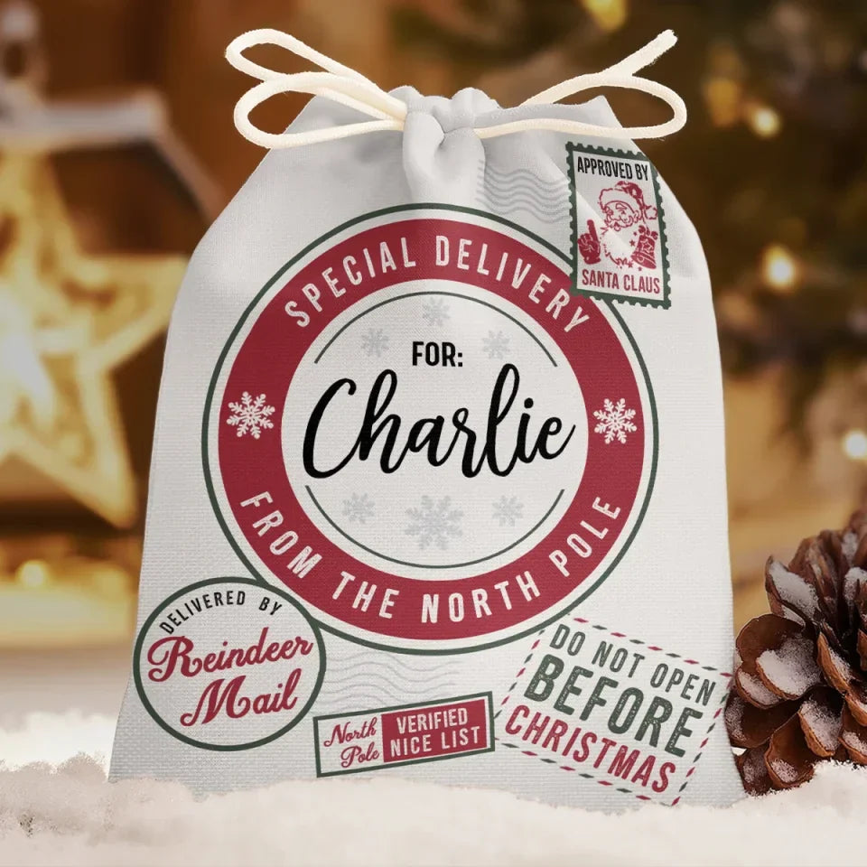 Special Delivery For You From The North Pole - Family Personalized Custom Christmas Favor Bag - Christmas Gift For Family Members