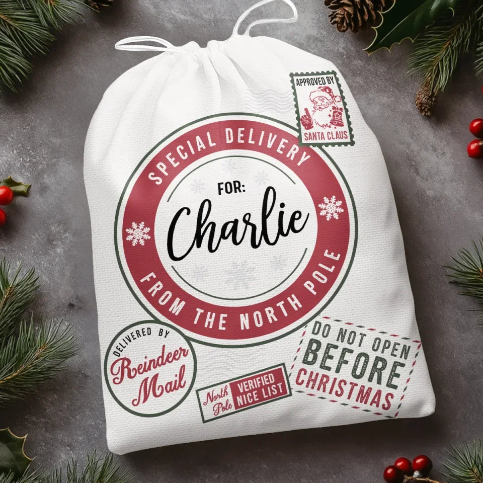 Special Delivery For You From The North Pole - Family Personalized Custom Christmas Favor Bag - Christmas Gift For Family Members