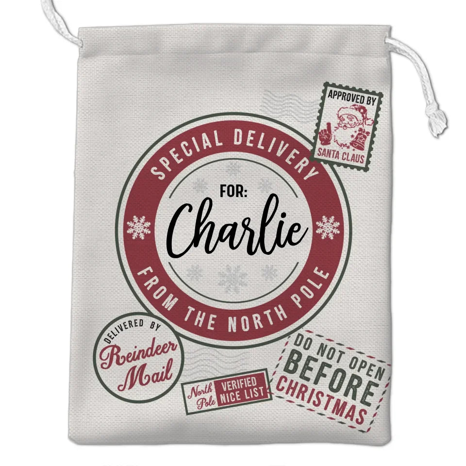 Special Delivery For You From The North Pole - Family Personalized Custom Christmas Favor Bag - Christmas Gift For Family Members