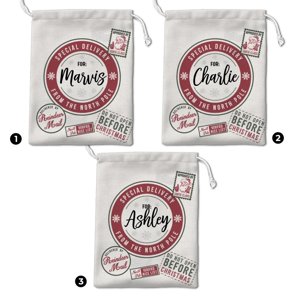 Special Delivery For You From The North Pole - Family Personalized Custom Christmas Favor Bag - Christmas Gift For Family Members