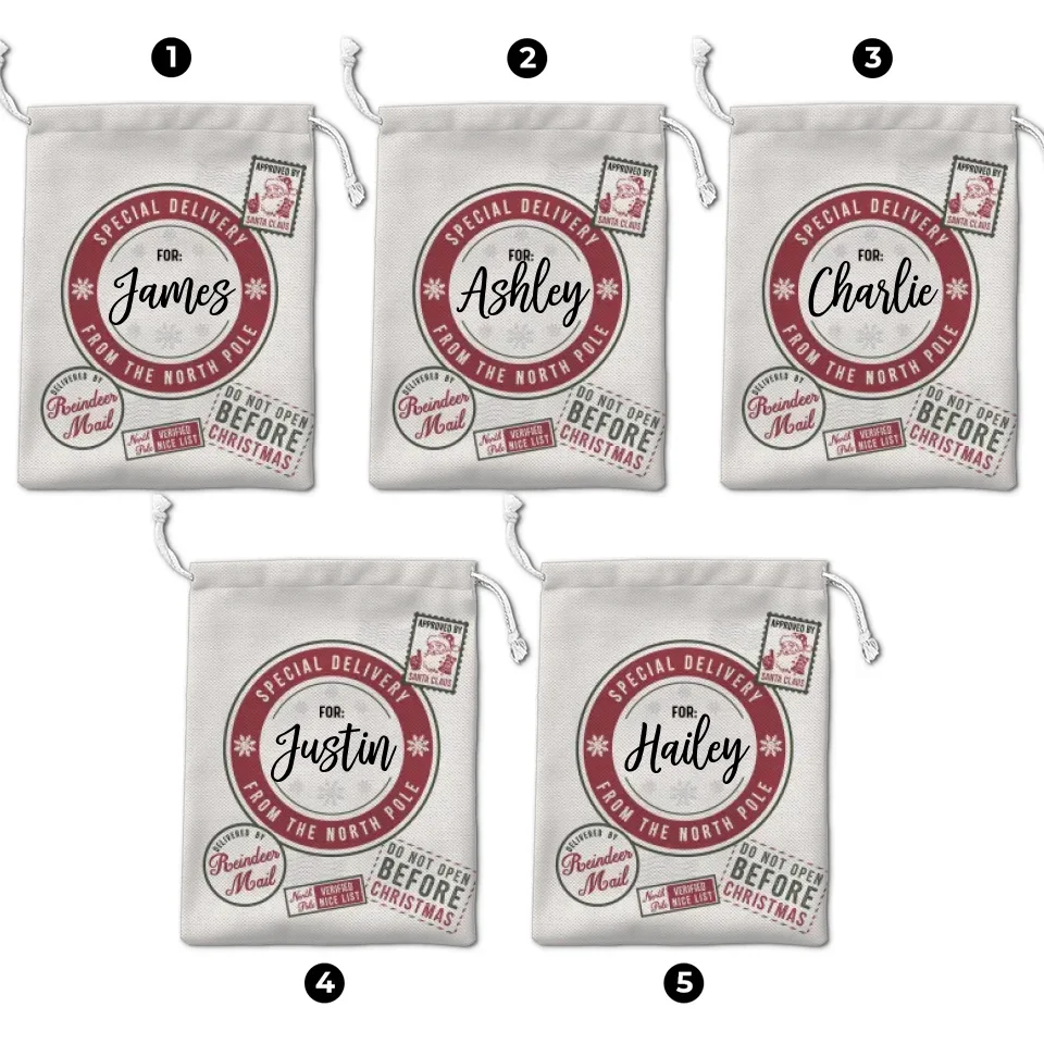 Special Delivery For You From The North Pole - Family Personalized Custom Christmas Favor Bag - Christmas Gift For Family Members