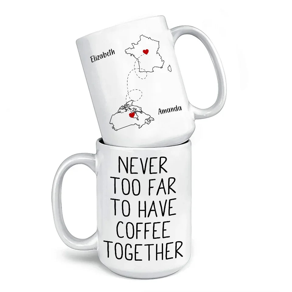 Miles Can’t Break The Bond We Share - Bestie Personalized Custom Mug - Christmas Gift For Best Friends, BFF, Sisters