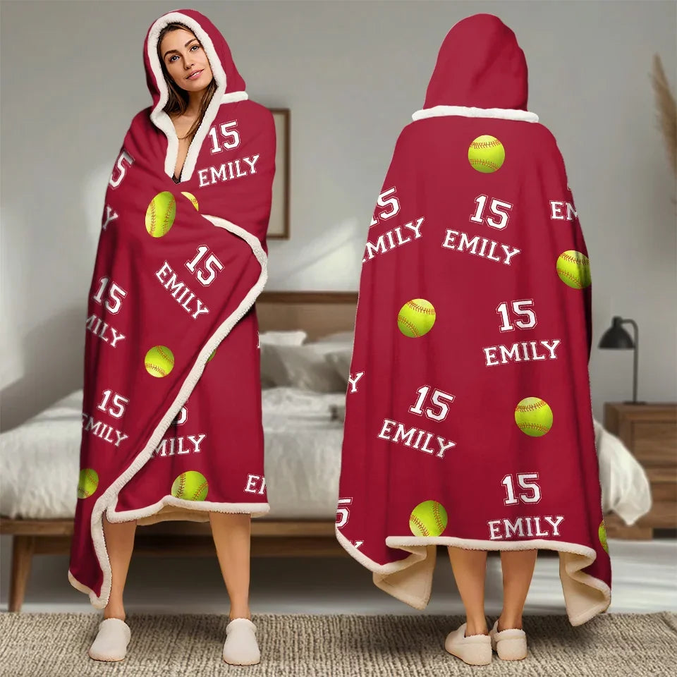 Play Hard, Play Smart - Personalized Custom Snuggle Blanket, Hoodie Blanket - Christmas Gift For Sport Lovers, Sport Players