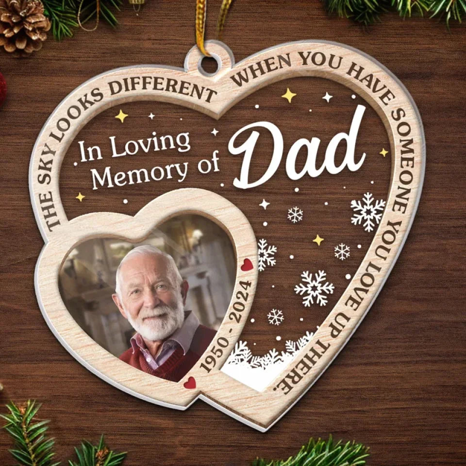 Custom Photo Treasured In Our Hearts, Forever Missed - Memorial Personalized Custom Ornament - Acrylic Custom Shaped - Sympathy Gift, Christmas Gift For Family Members