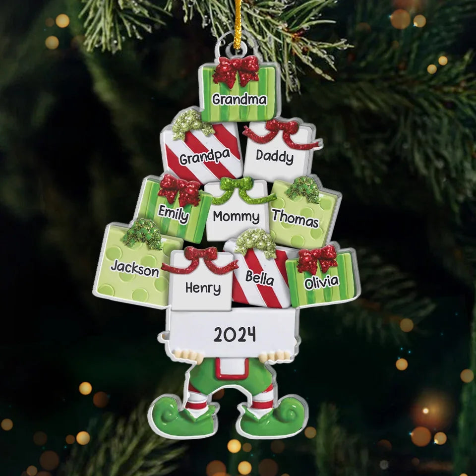 Christmas Is A Time To Feel The Love Of Family - Family Personalized Custom Ornament - Acrylic Custom Shaped - Christmas Gift For Family Members