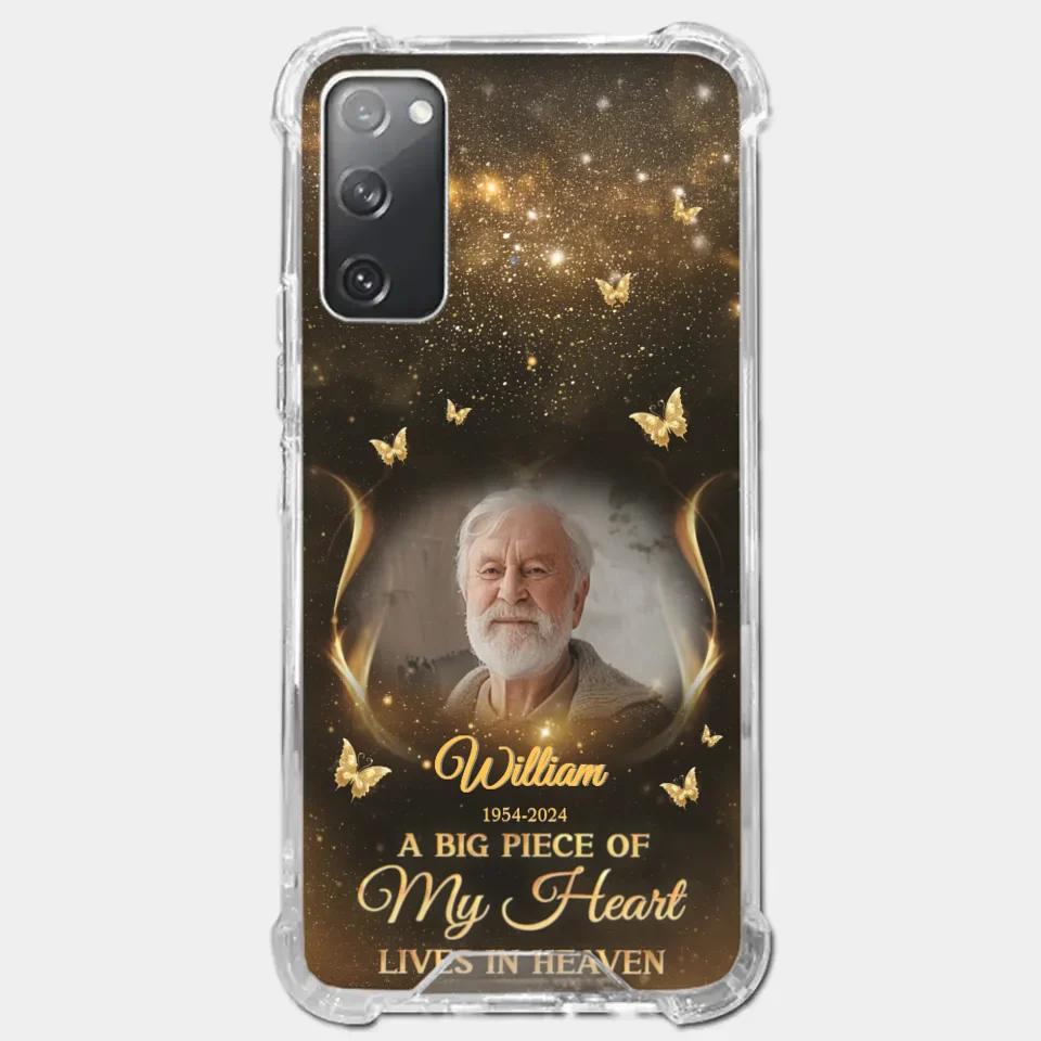 Custom Photo A Big Piece Of My Heart - Memorial Personalized Custom Clear Phone Case - Sympathy Gift For Family Members