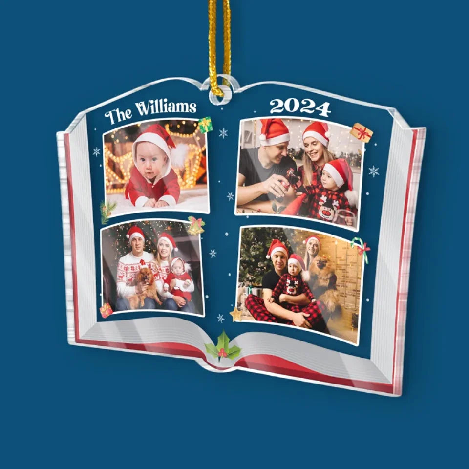 Custom Photo Love Grows Best In Families - Family Personalized Custom Ornament - Acrylic Custom Shaped - Christmas Gift For Family Members