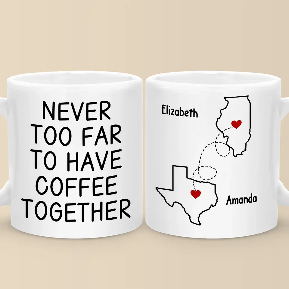 Long Distance Cherishing Moments With My Besties This Holiday - Bestie Personalized Custom Mug - Christmas Gift For Best Friends, BFF, Sisters