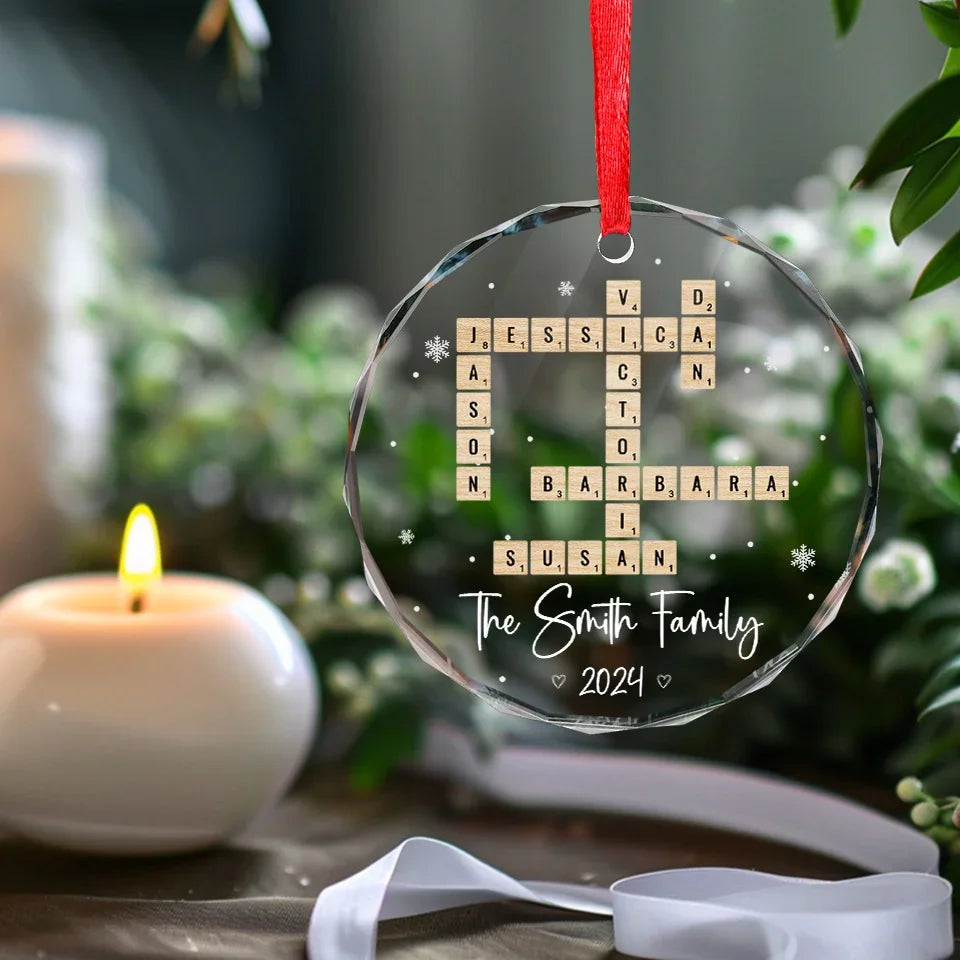 AMZ - Sending Love And Comfort During This Time - Family Personalized Custom Circle Glass Ornament - New Arrival, Christmas Gift For Family Members