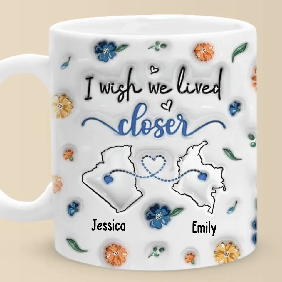 Long Distance The Love Between Family - Family Personalized Custom 3D Inflated Effect Printed Mug - Gift For Family Members
