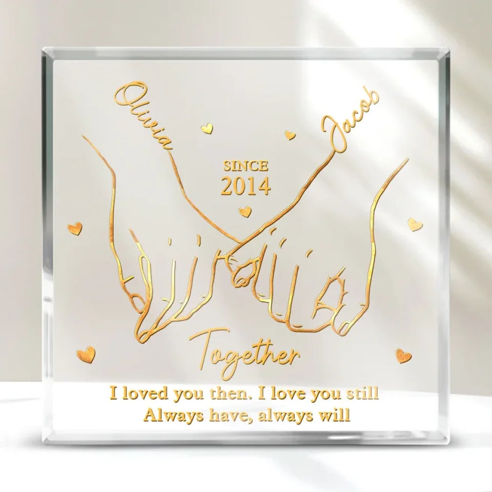 I Love You Forever And Always - Couple Personalized Custom Square Shaped Acrylic Plaque - Christmas Gift For Husband Wife, Anniversary