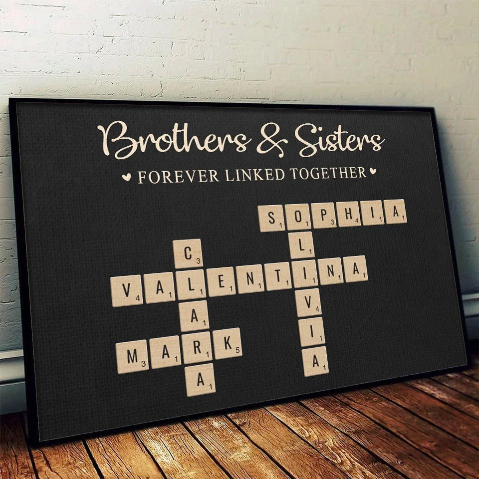 Forever Linked Together - Family Personalized Custom Horizontal Poster - Christmas Gift For Family Members, Siblings, Brothers, Sisters