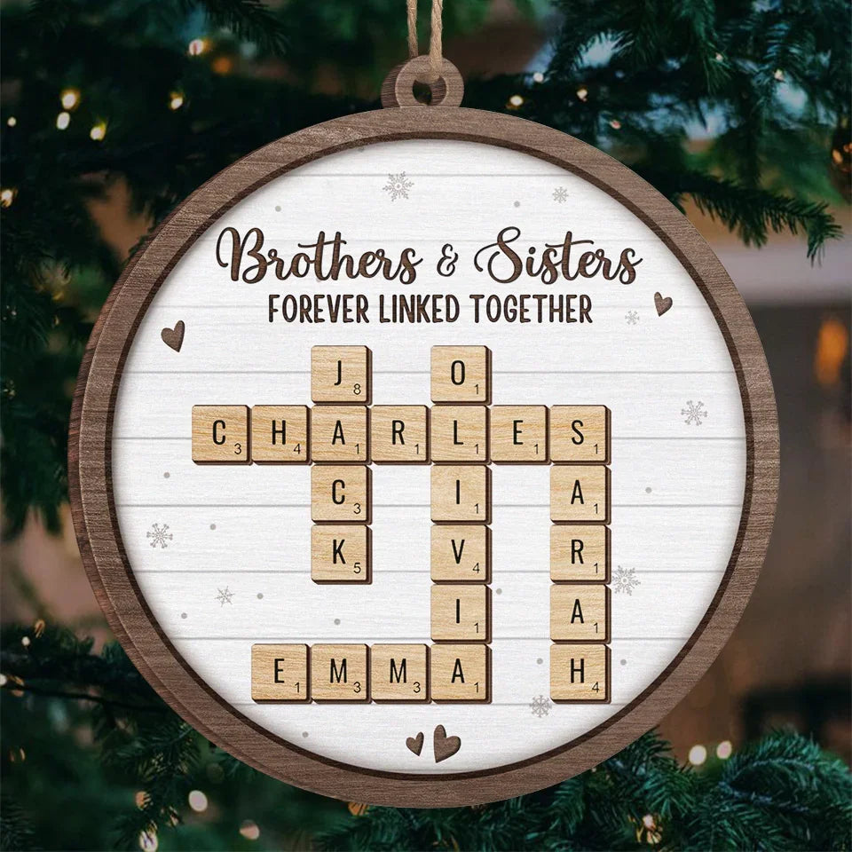 A Sibling Is The Greatest Gift Of Childhood - Family Personalized Custom Ornament - Wood Custom Shaped - New Arrival, Christmas Gift For Family Members, Siblings, Brothers, Sisters AMZ