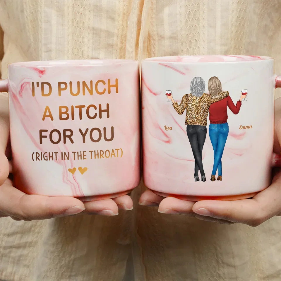 Our Friendship Knows No Distance - Bestie Personalized Custom Marble Mug - Christmas Gift For Best Friends, BFF, Sisters
