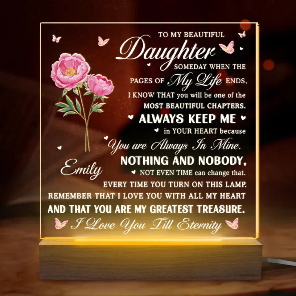 You Are Always In Mine - Family Personalized Custom Shaped 3D LED Light - Christmas Gift For Daughter