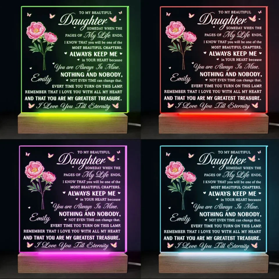 You Are Always In Mine - Family Personalized Custom Shaped 3D LED Light - Christmas Gift For Daughter