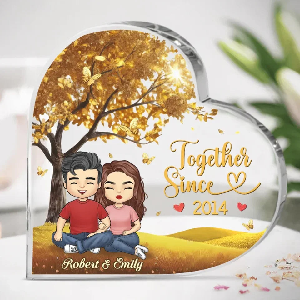 Love Is Best Shared As A Couple
- Couple Personalized Custom Heart Shaped Acrylic Plaque - Christmas Gift For Husband Wife, Anniversary