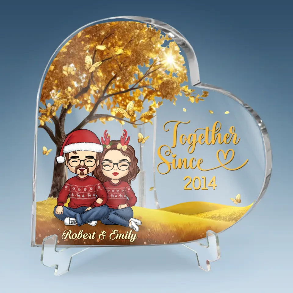 Love Is Best Shared As A Couple
- Couple Personalized Custom Heart Shaped Acrylic Plaque - Christmas Gift For Husband Wife, Anniversary