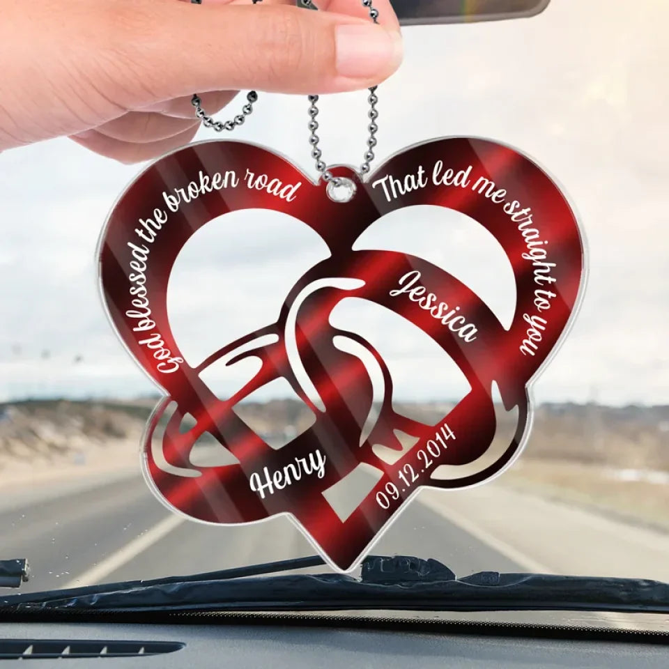 Drive Safe, I Love You - Couple Personalized Custom Car Ornament - Acrylic Custom Shaped - Christmas Gift For Husband Wife, Anniversary
